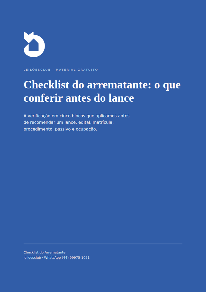 Capa do material Checklist do arrematante: o que conferir antes do lance